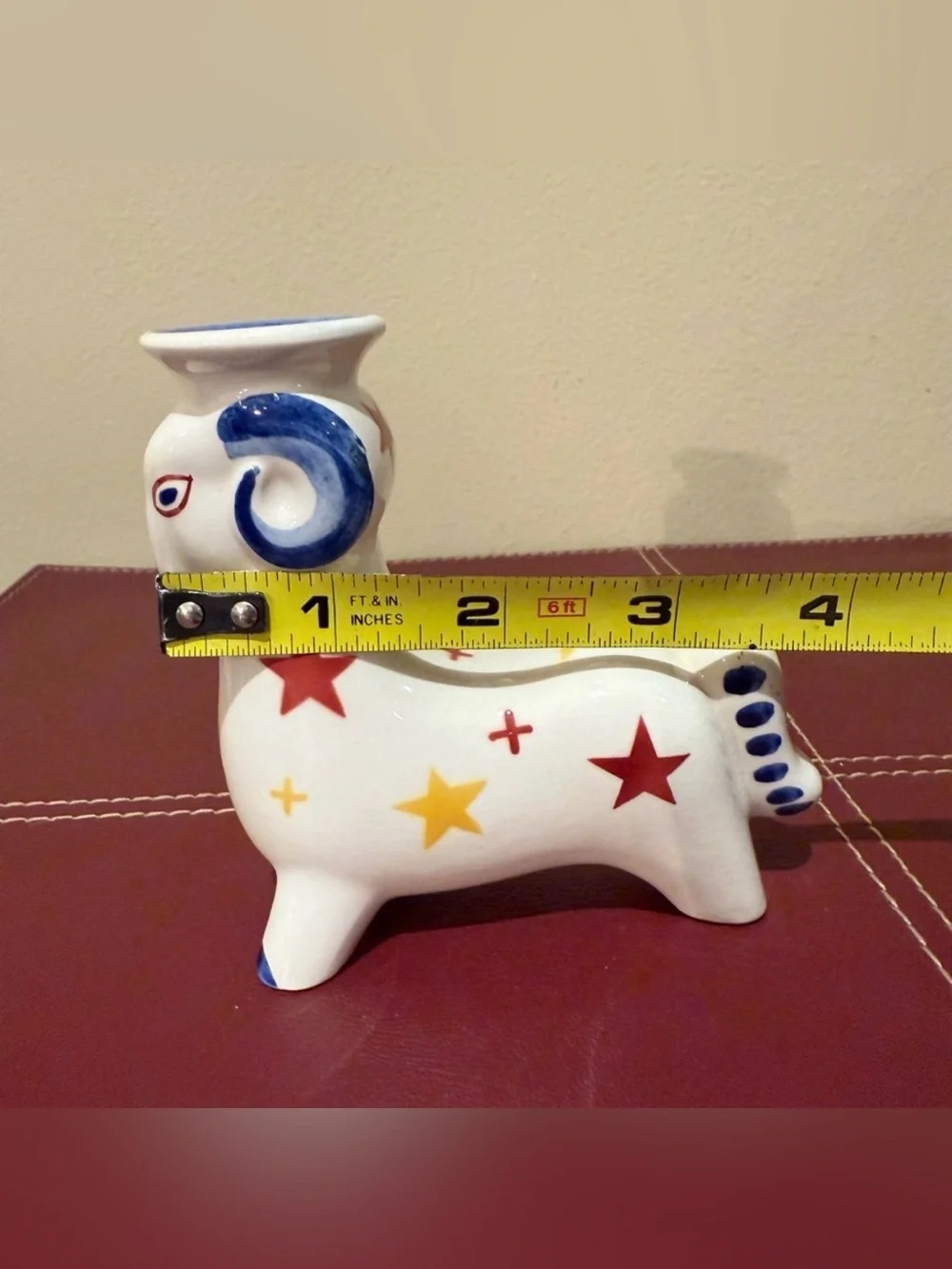 Aluminia Denmark Royal Copenhagen 2272 Christmas Ram Goat Candlestick